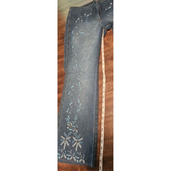 Vtg INC International Concepts Women's Size 8P Beaded Boot Light Wash Y2K Jeans - Picture 9 of 15